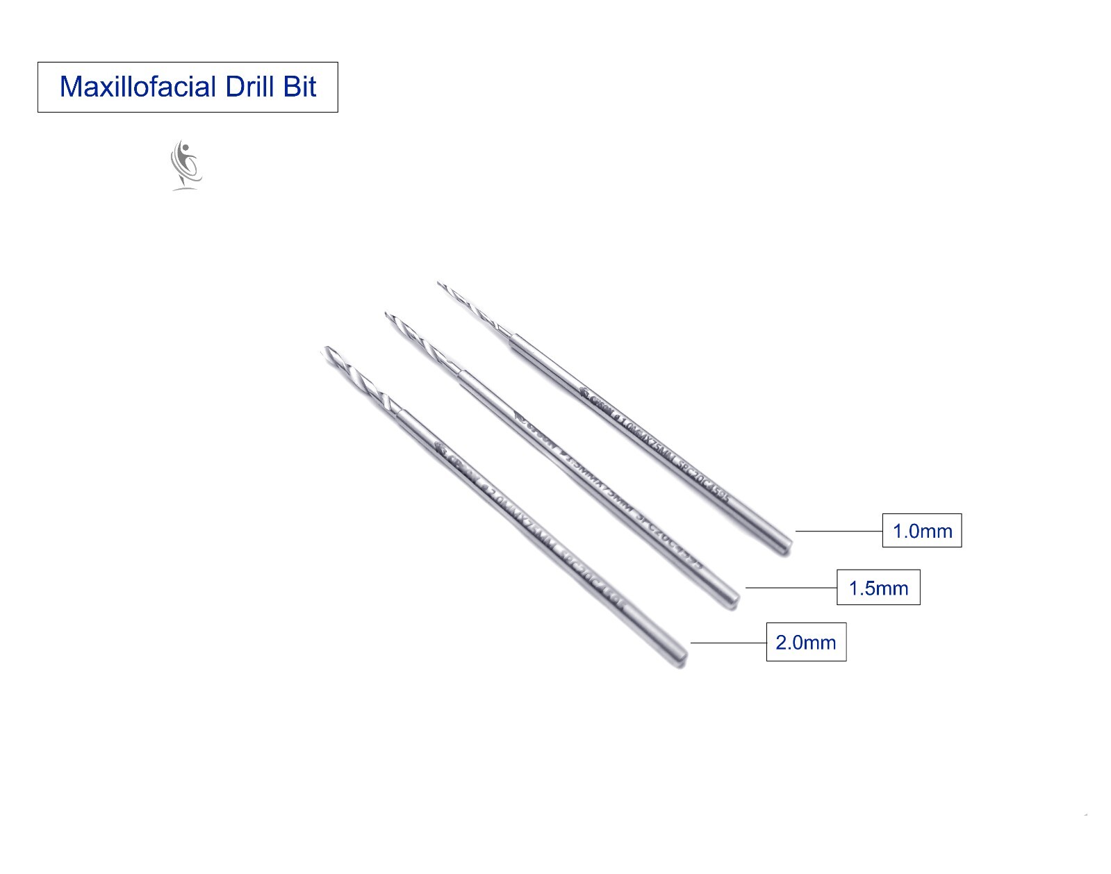 Orthopedic Drill Bit 1.0mm, 1.5mm & 2.0mm Length 75mm lot of 6pcs Instrument SS
