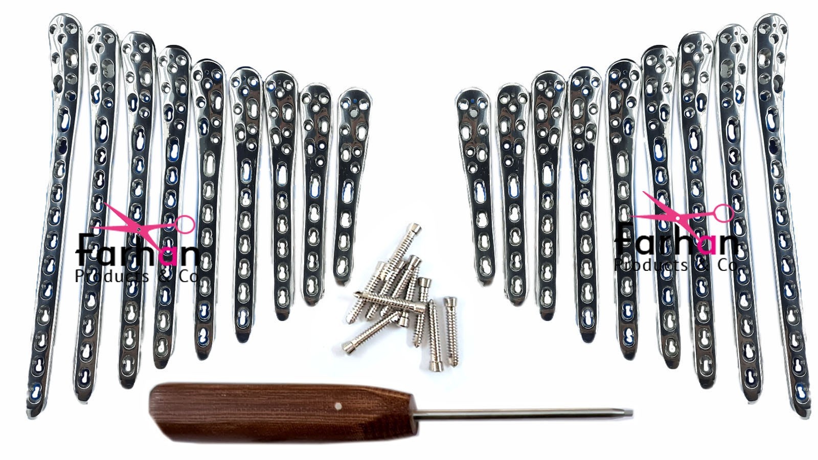 Locking Low bend Medials Distals Tibias 4-12 Hole Plates L& R & LCP Screw-190Pc