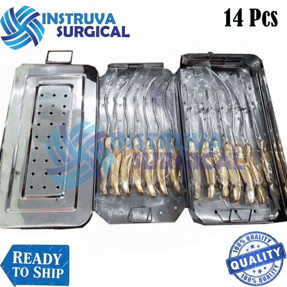 Endoscopic Forehead Lift Dissector Set Of 14 Pcs Reusable Instruments
