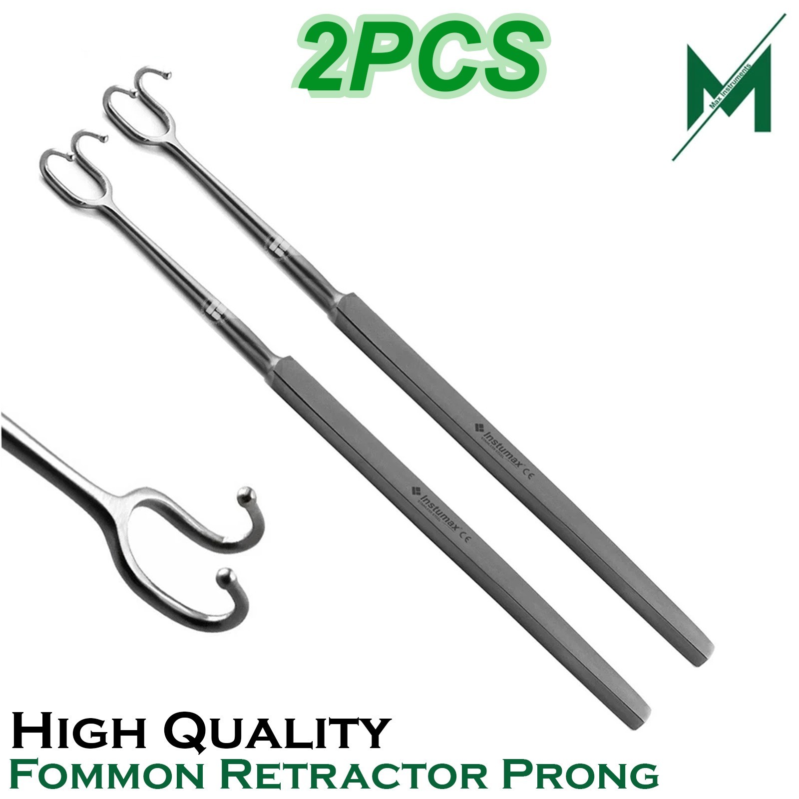 Fomon Double Prong Skin Hook Retractor Ball Tip 16cm ENT Instrument