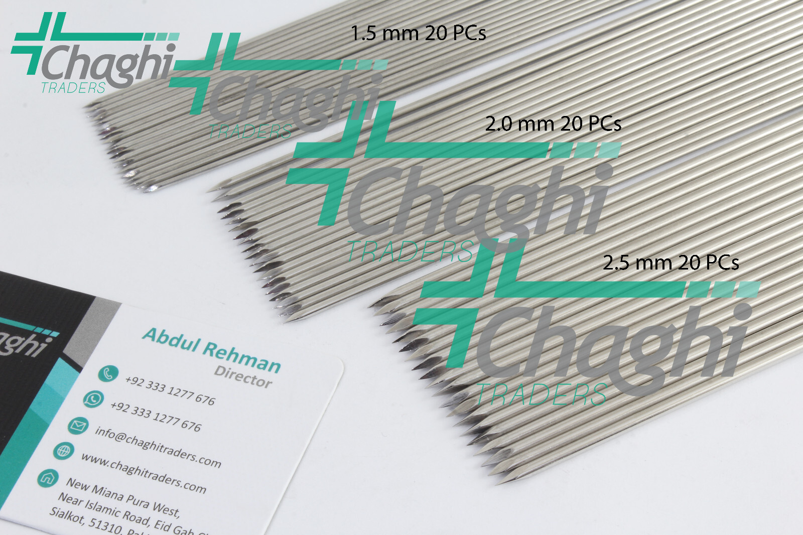 Kirschner wire (K-wire) Surgical Bone Pins 1.5mm 2.0 mm 2.5 mm 60 PCs Set Chaghi