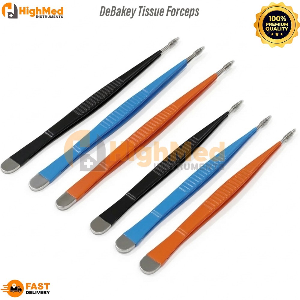 DeBakey Tissue Forceps 6 PCs Set 20 & 24cm With 2mm tip Insulated Instruments