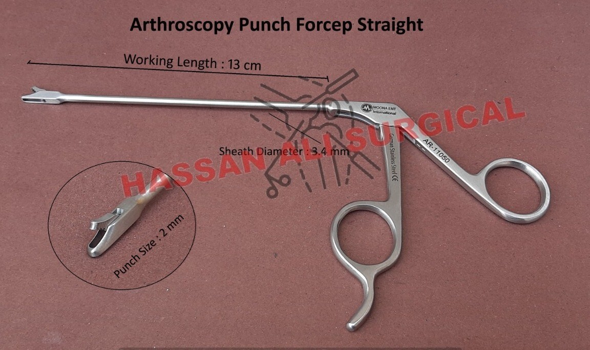 Arthroscopy 2mm Punch Forcep Straight Orthopedic Surgical Instruments