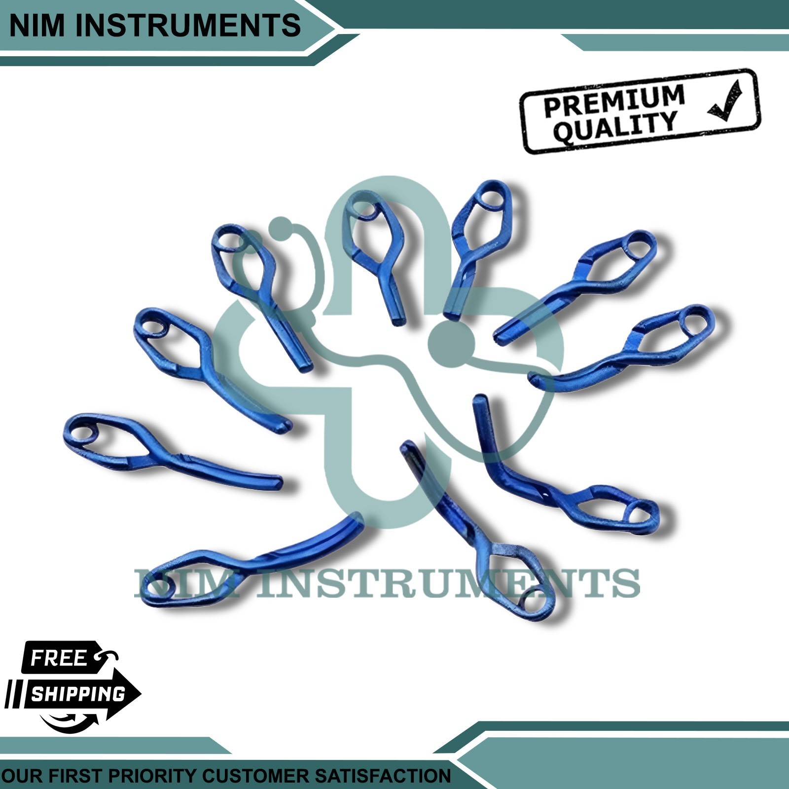 Aneurysm Clips Neurosurgery 10 Pcs Set In Titanium Premium Quality