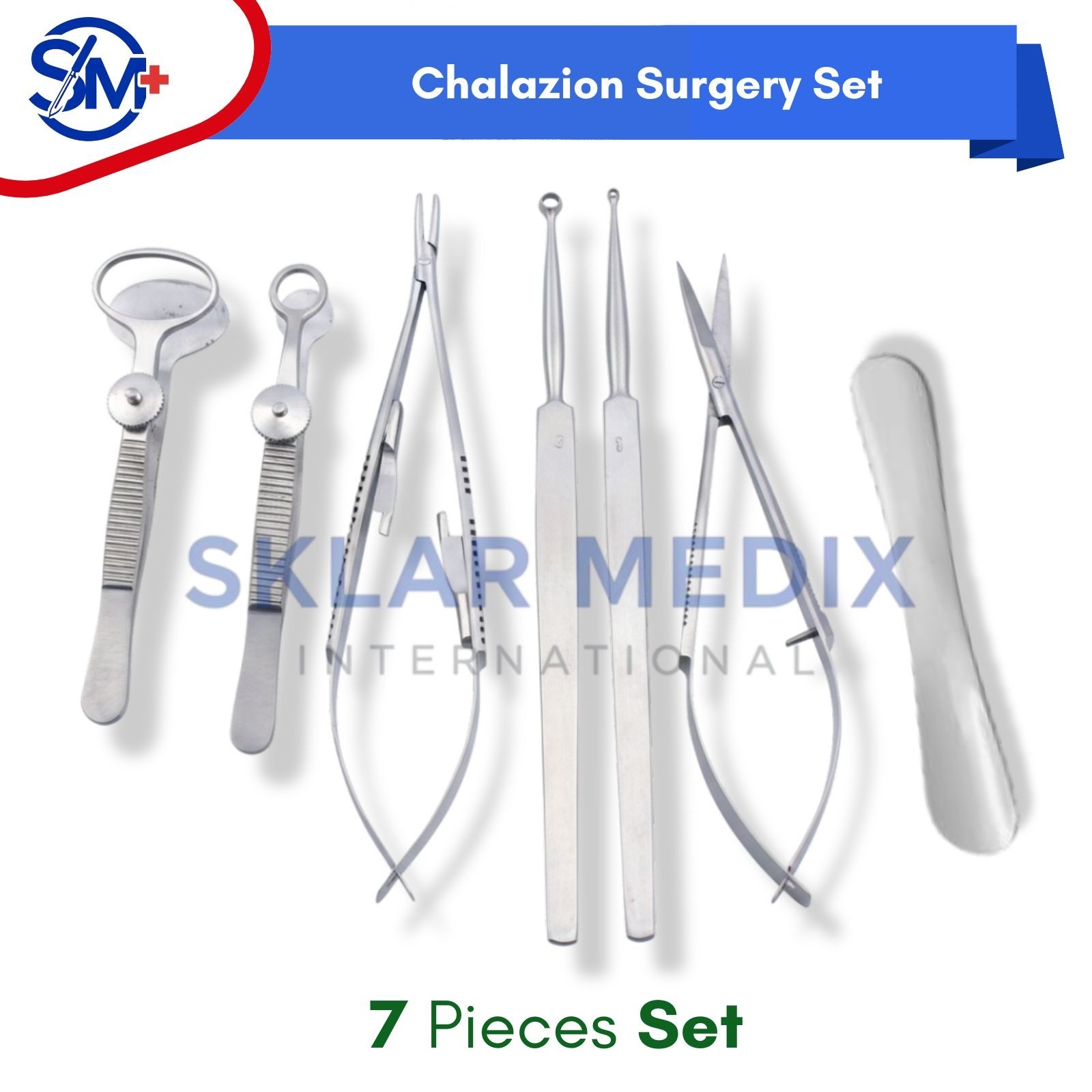 Chalazion Surgery Set Ophthalmic Surgical Instruments, 7 Pieces High Quality CE
