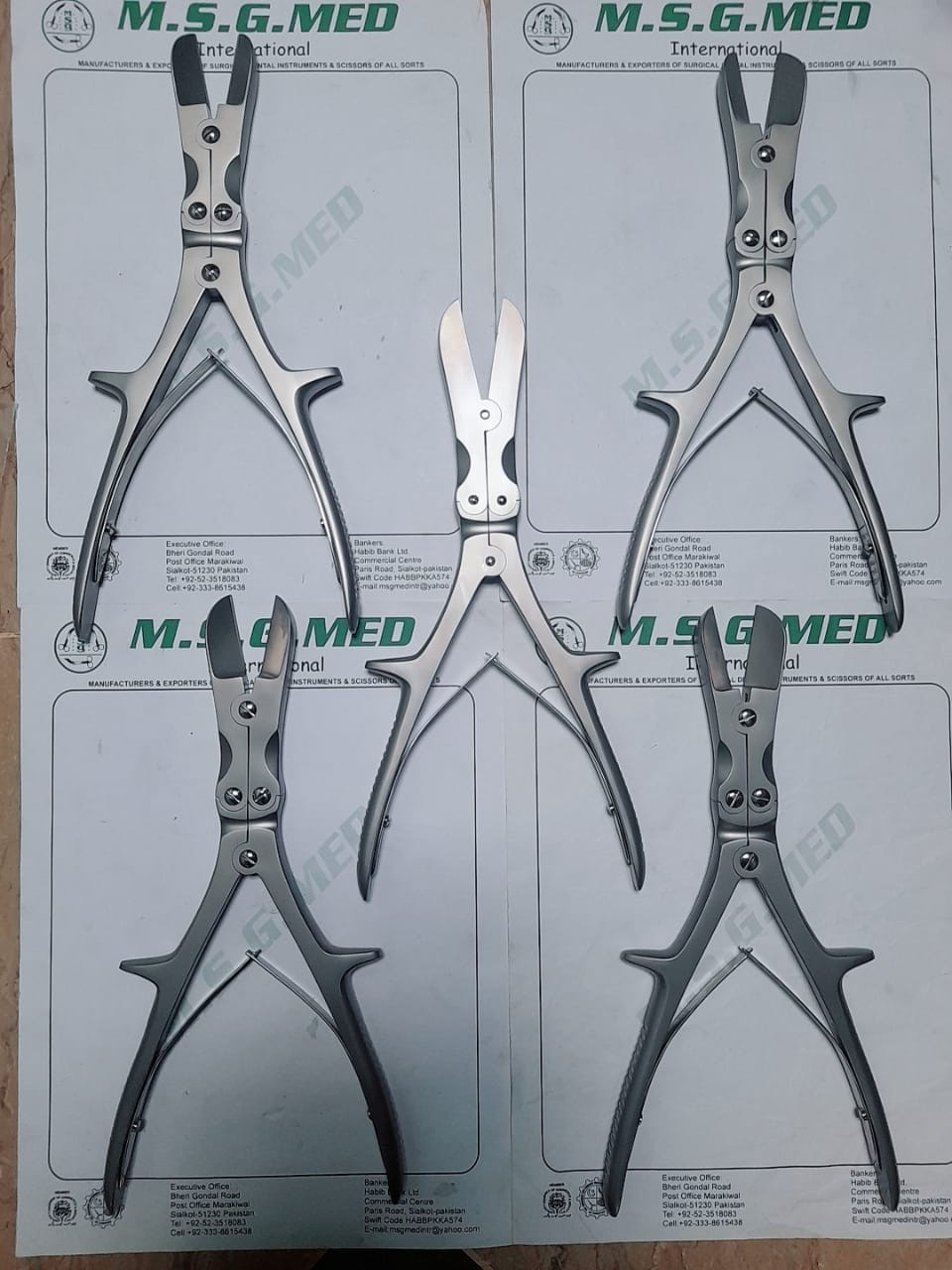 Orthopedic Stille Liston Bone Cutters 4PCS Set Stainless Steel 27cm