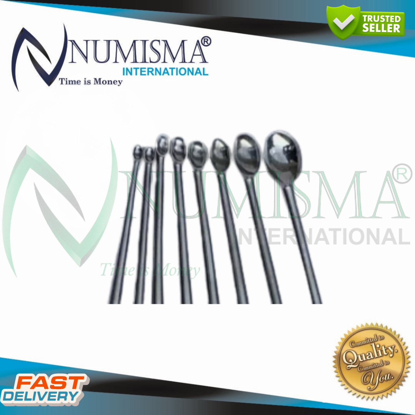 Volkmann Bone Curette Set of 9 Pieces Orthopedic Spine Surgical Instruments