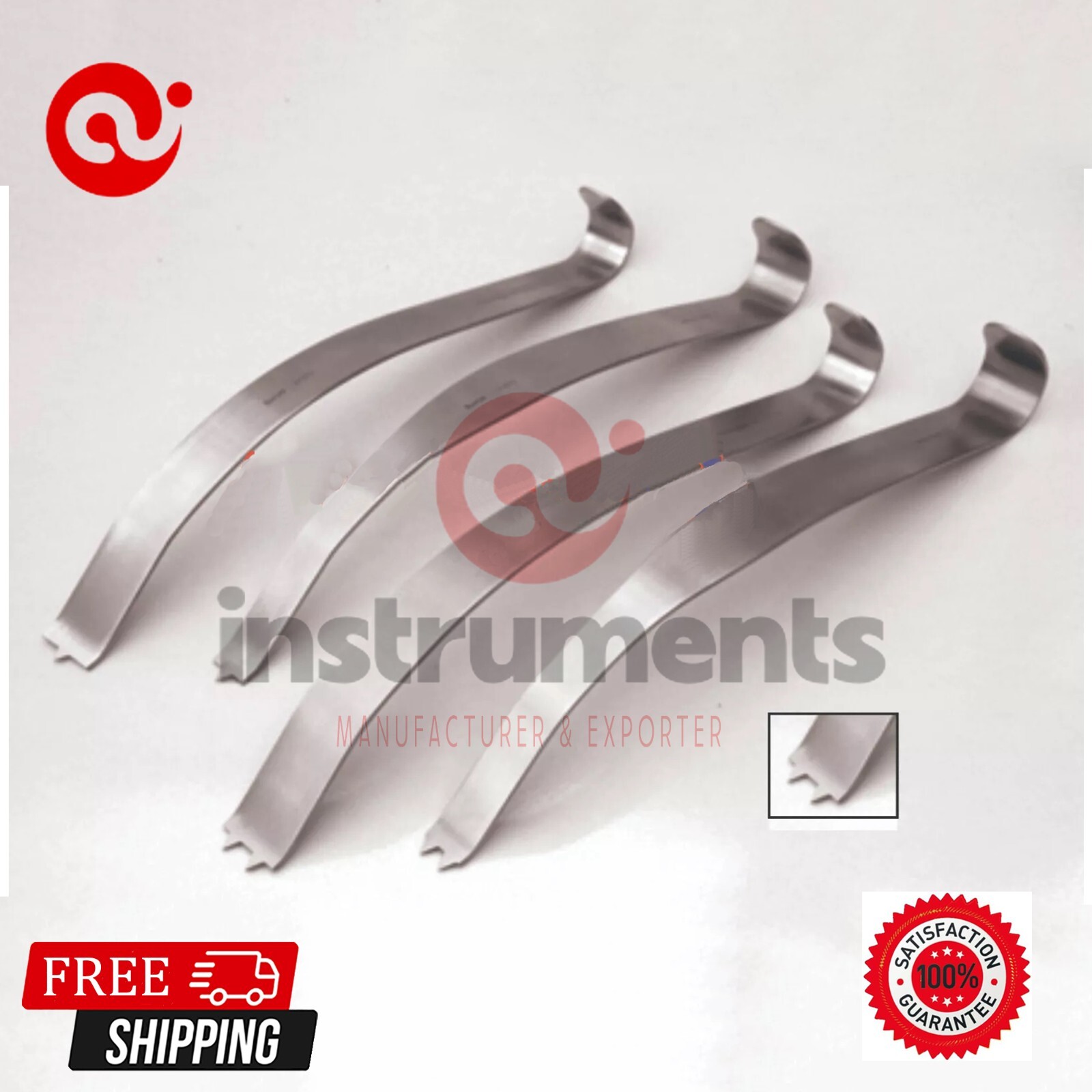 Kolbel Glenoid Shoulder Retractor Set of 4 Pcs Orthopedic Instruments By Ai