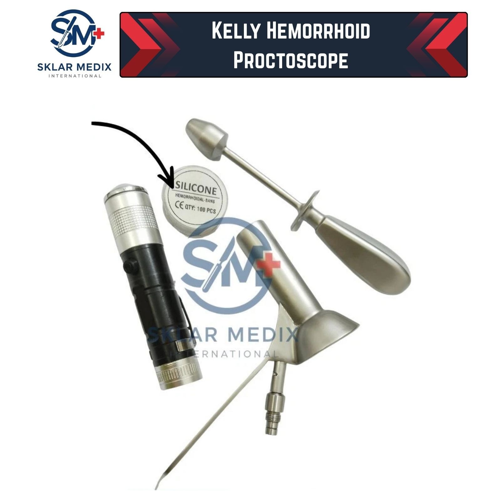 Kelly Hemorrhoid Proctoscope Light Source Rectal Anoscope Surgical Instruments |