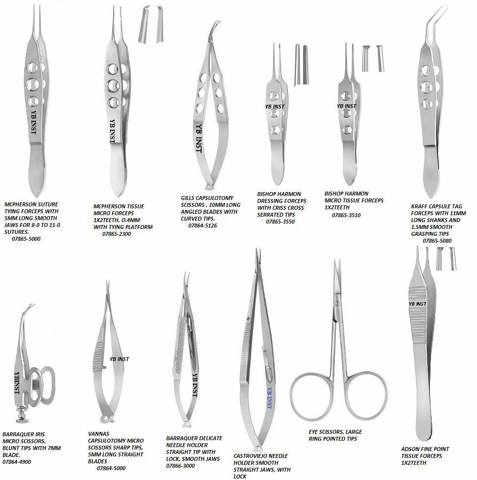 12 PC O.R GRADE EYE MICRO SURGERY SURGICAL OPHTHALMIC INSTRUMENTS KIT SET