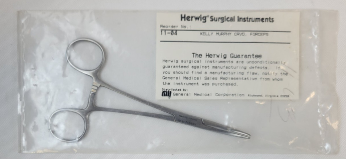 Herwig 11-04 Kelly-Murphy Hemostatic Forceps, Serrated Jaws, 6.25″