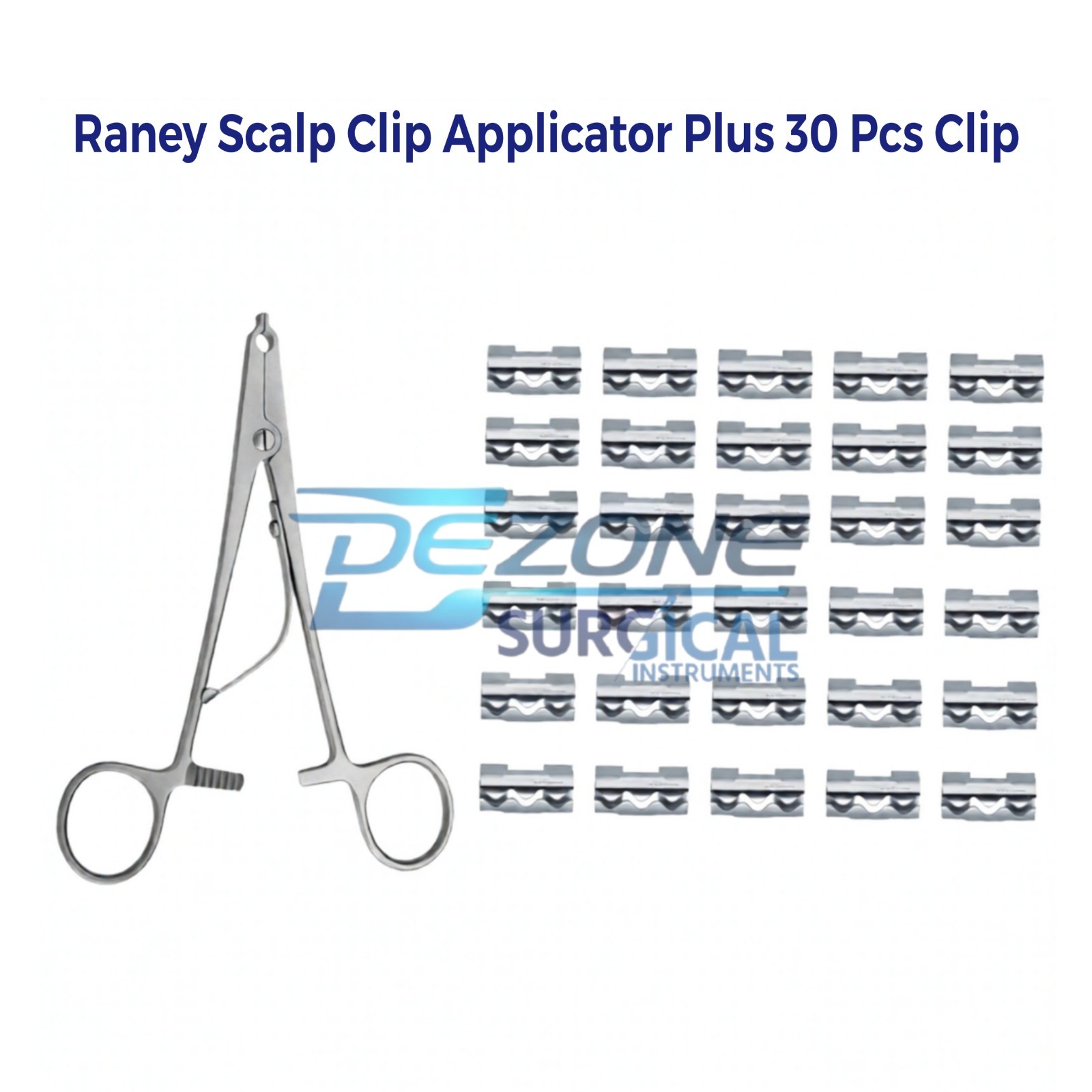 Raney Scalp Clip Applicator Plus 30 Pcs Clip Surgical Instruments Premium Set