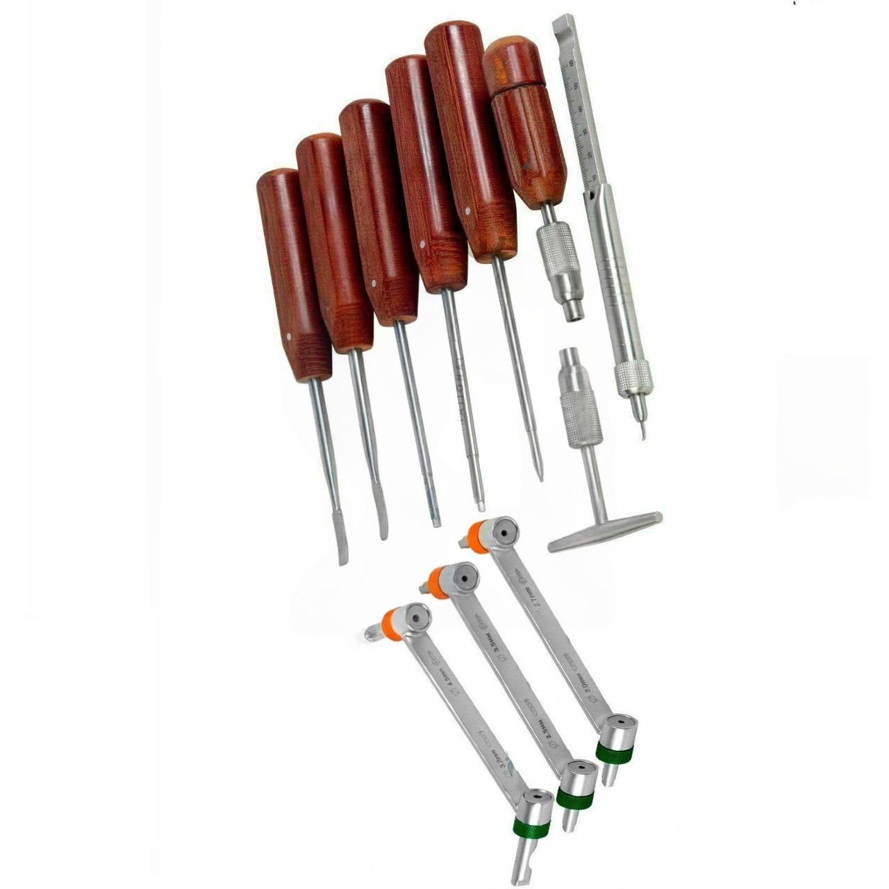 Drill Guide & Screwdriver Set 11 Pcs Quick Coupling Handle Orthopedic Instrument