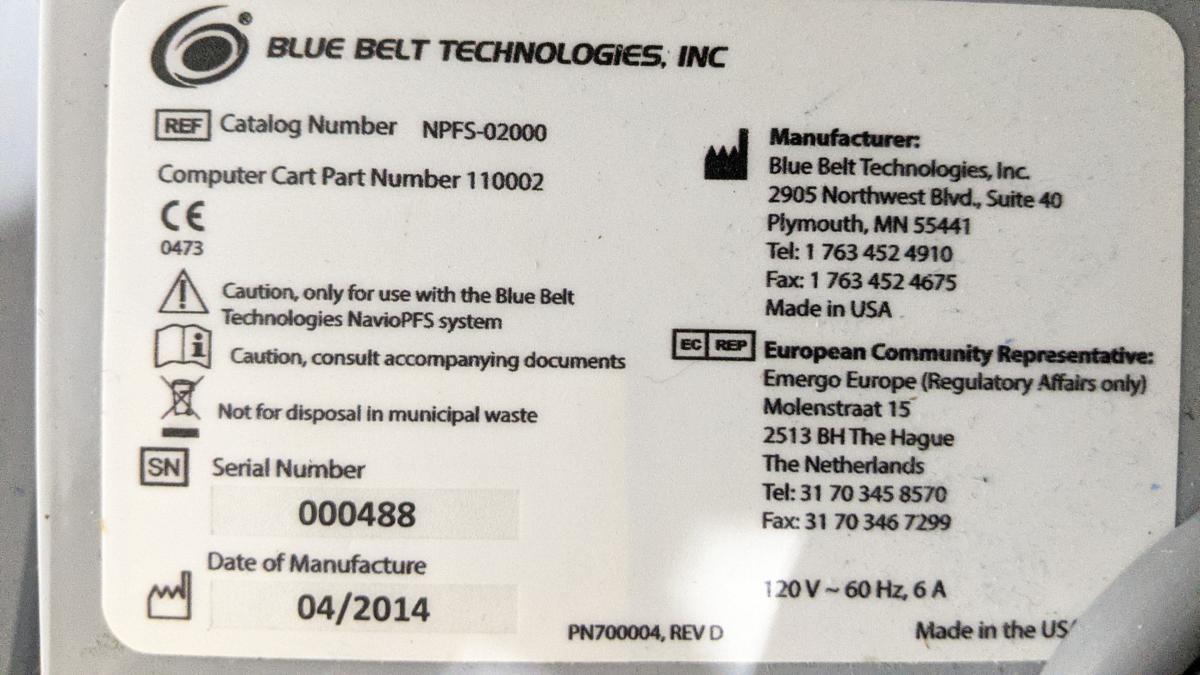 Smith & Nephew NAVIO Surgical System / Anspach Blue Belt Technologies NPFS-02000