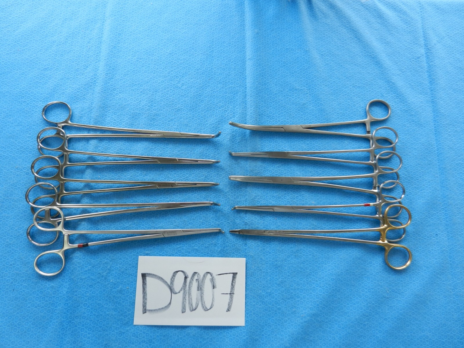 D9007 V. Mueller Sklar Ruggles Lot of 10 Curved Forceps Approx. 22cm