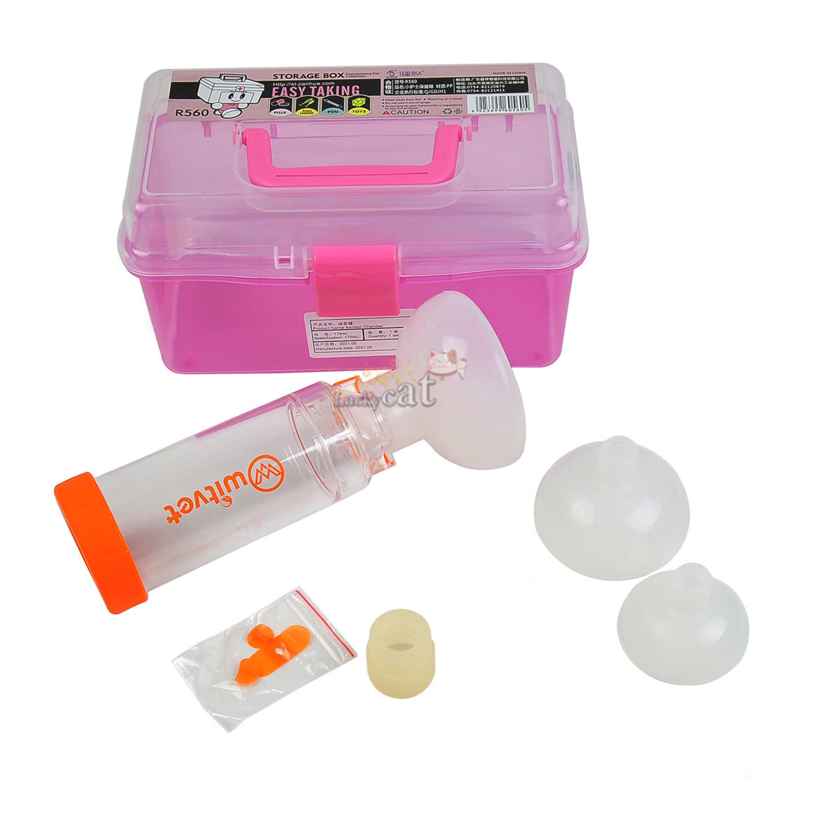 Pet Aerosol Chamber Storage Bottle with 3 Masks Veterinary Supplies