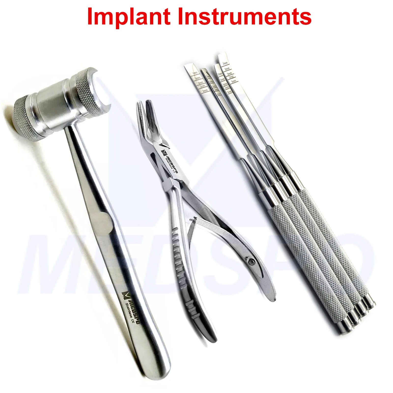 Dental Implant Surgery Osteotome Chisel Bone Rongeur Plier Mallet Mead Hammer CE