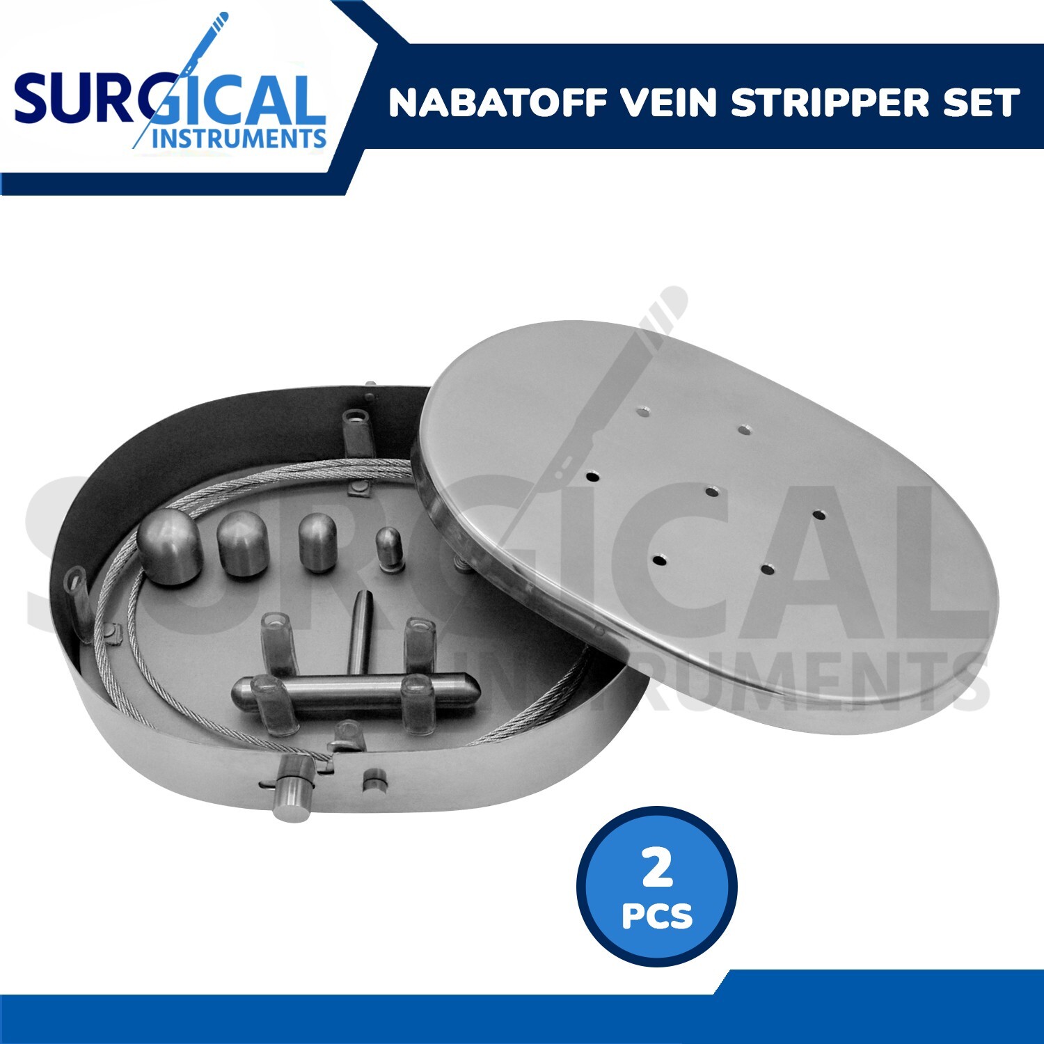 2 Pcs NABATOFF Vein Stripper Set Medical Surgical Instruments German Grade