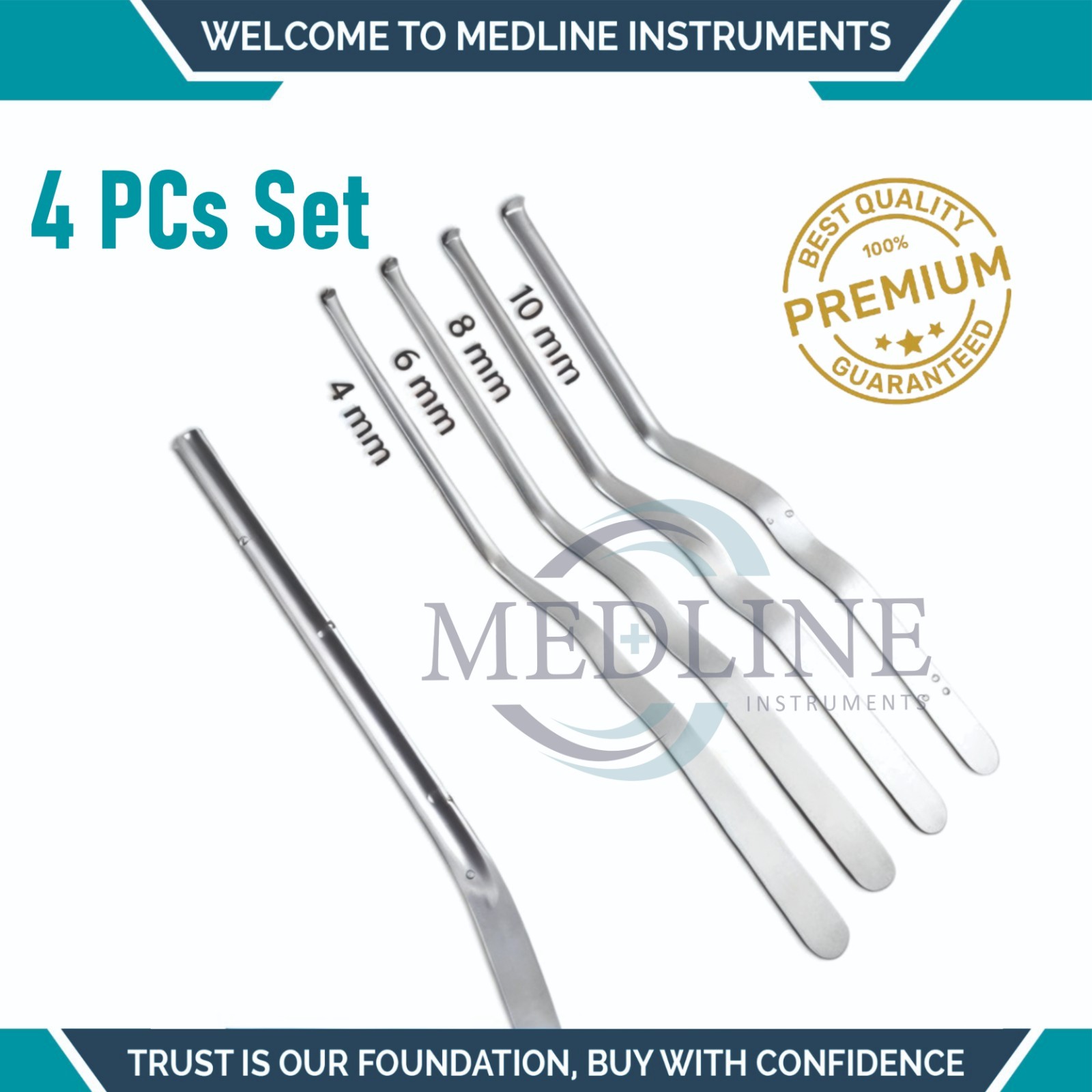 Caspar Nerve Root Retractor Set 4 Pcs Bayonet Shaft 4 6 8 10 mm Spine