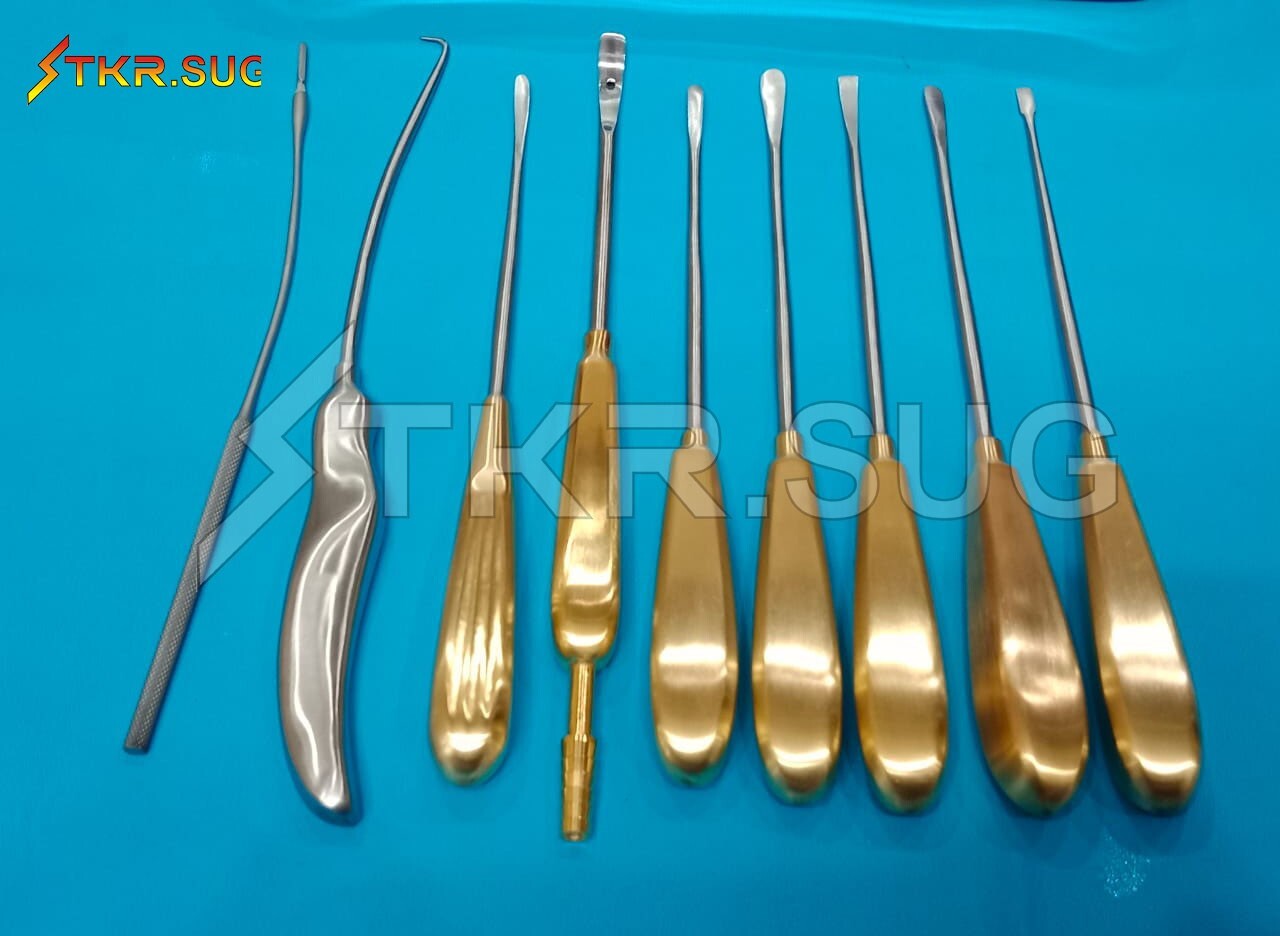 Daniel Endoscopic Forehead Lift Dissectors 10 Pcs Set Ficial Plastic Surgery