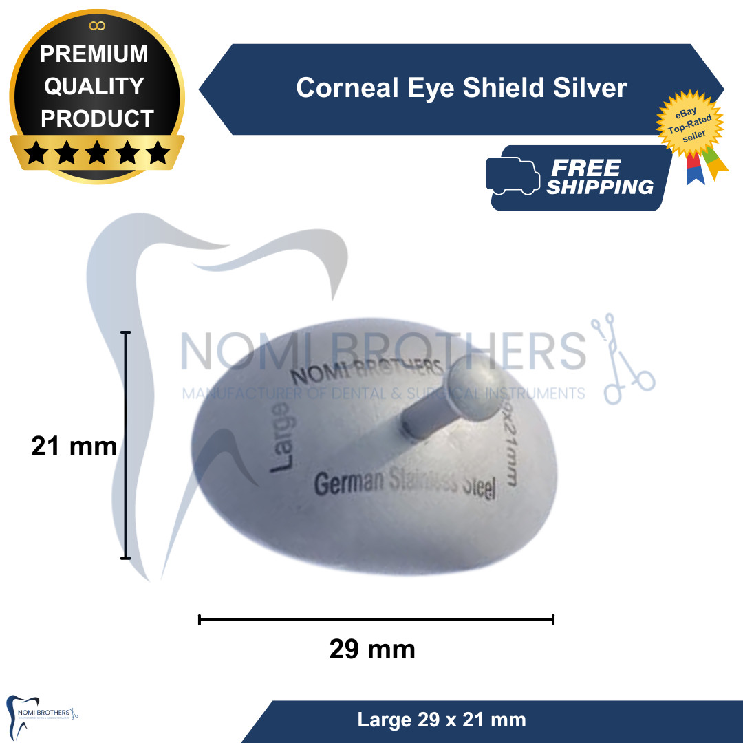 Surgical Stainless Steel Corneal Eye Shield 29mm x 21mm Laser Protectors 2 Pcs
