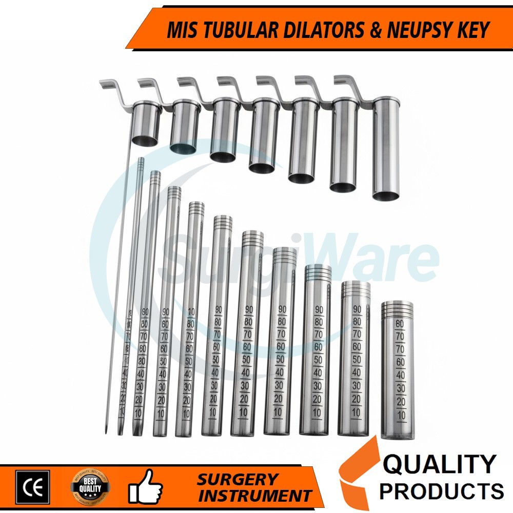 MIS Tubular Retractor Dilators+Neupsy Key Silver 27-29mm Surgery Instruments