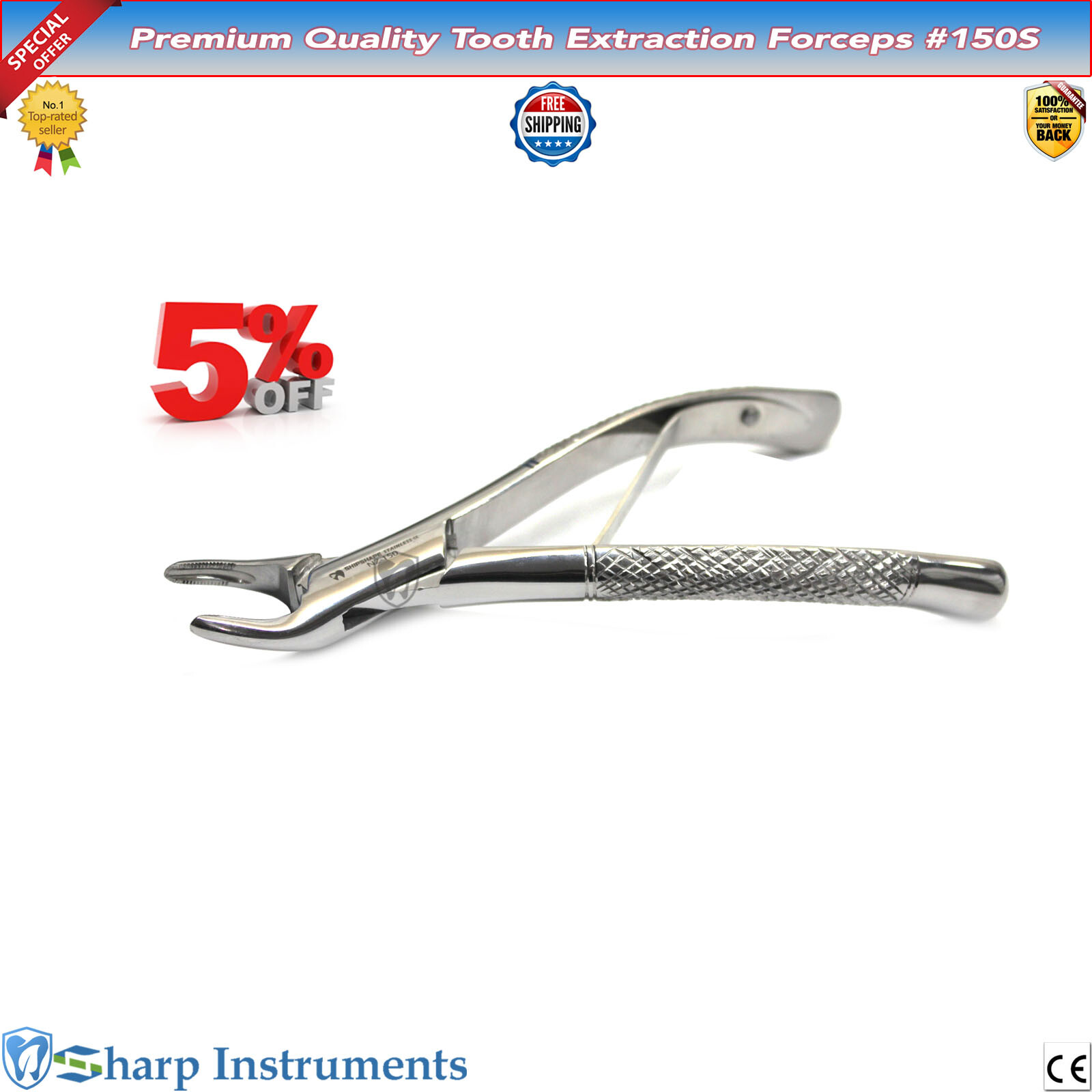Dental Extracting Forceps 150s 151s Surgical Tooth Extraction Steel Instruments