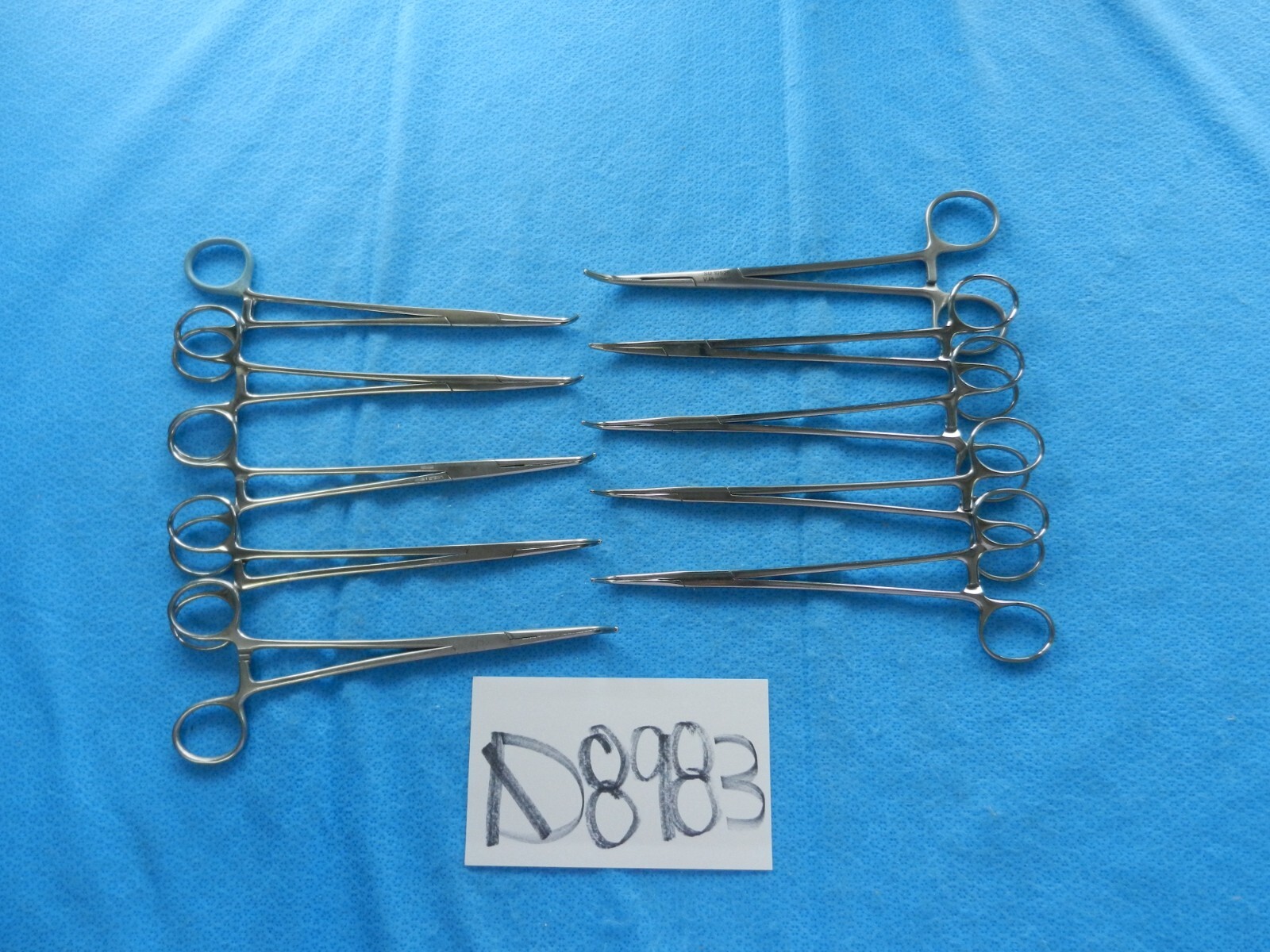 D8983 Jarit Pilling V.Mueller Lot of 10 Curved Forceps Approx. 19cm
