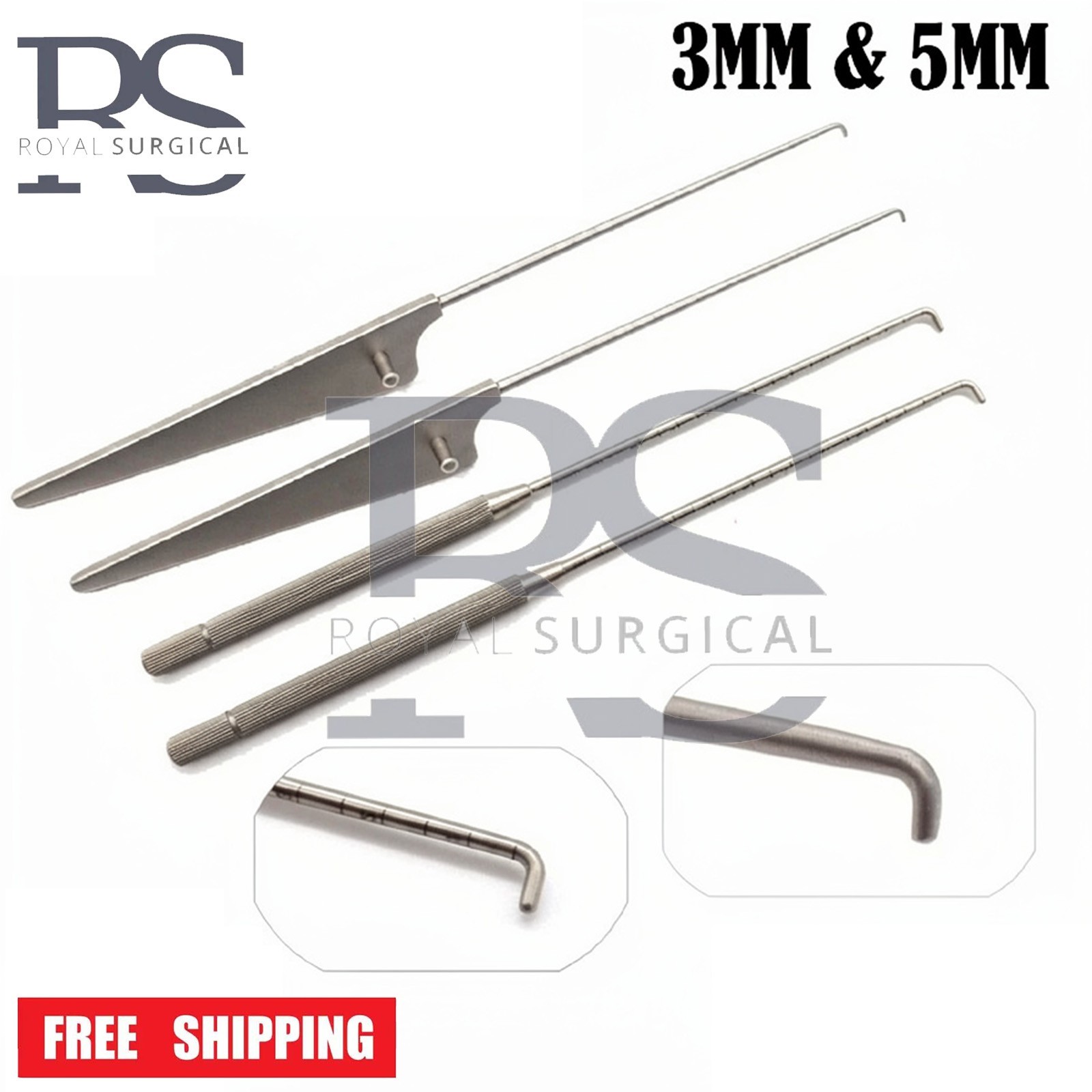 Arthroscopy Probe 3mm & 5mm New Arthroscopic instruments 4 pcs Set