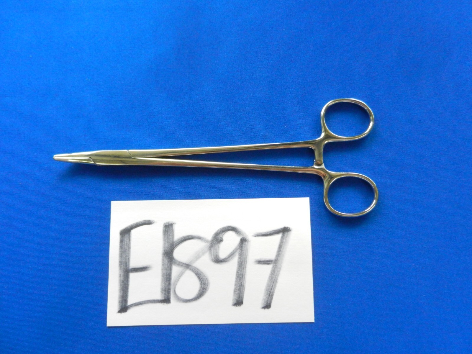 E1897 Jarit Surgical 121-210 Solid Jaw Curved Heaney Needle Holder 8″ Length