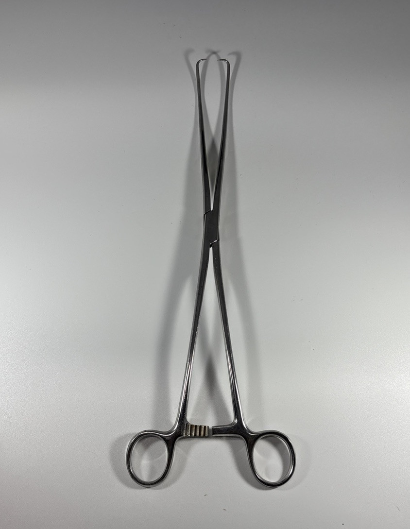 SKLAR 11″ Tenaculum Forceps Double Curved Straight Point Flat Tip Prongs Vintage