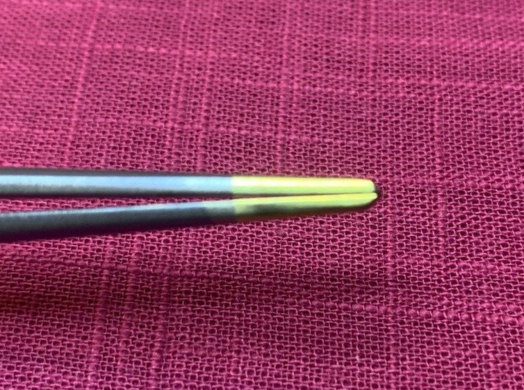 V Mueller Bayoneted Bipolar Forceps VMNS F-5018 1mm Tip NEW