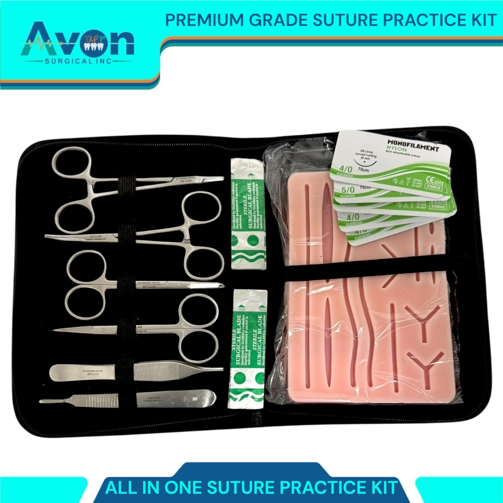 20PCS Practice Suture Kit for Training Student Use – Includes Essential Tools
