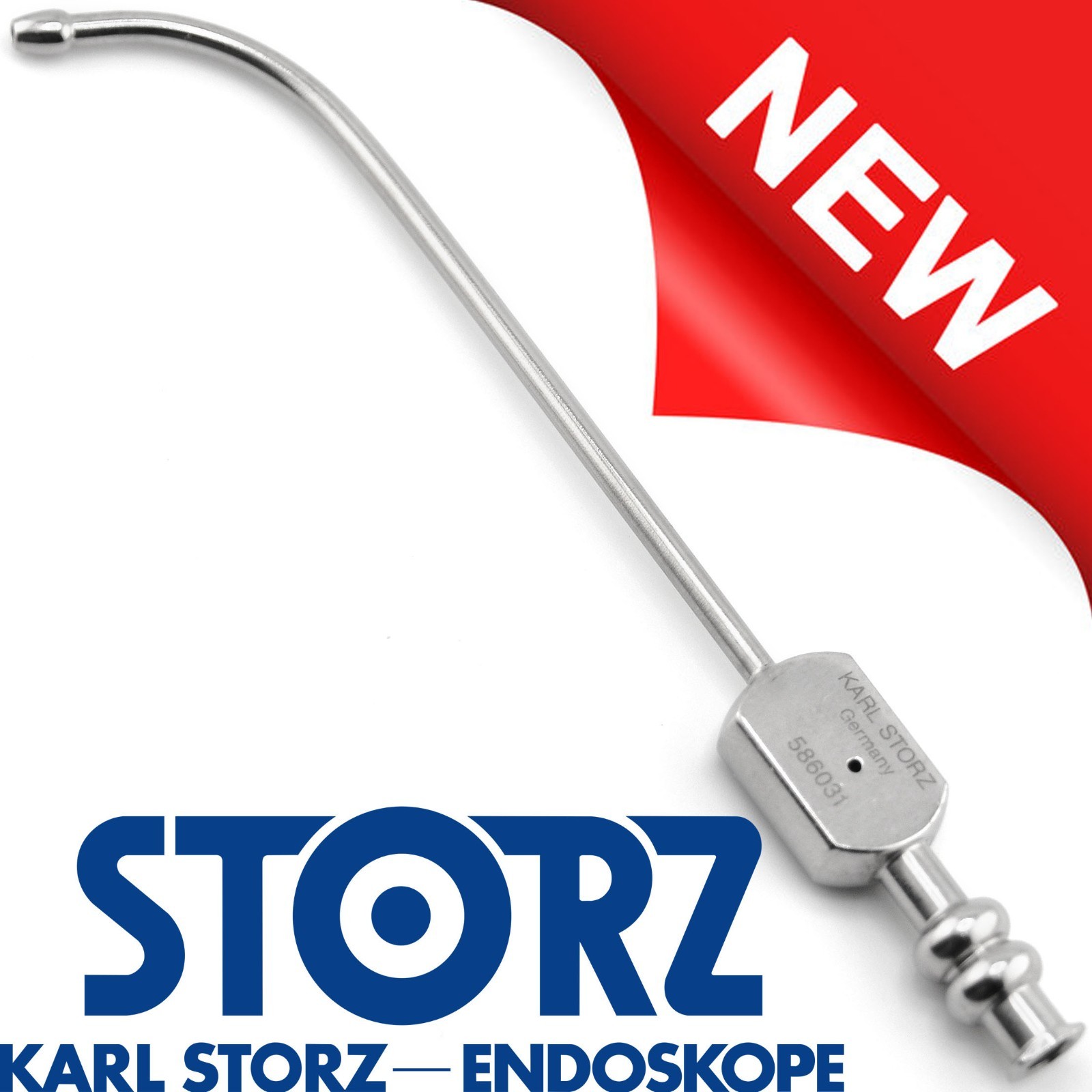 Karl Storz 586031 EICKEN Luer Lock Antrum Cannula Long curved 3mm x 12.5cm 5″