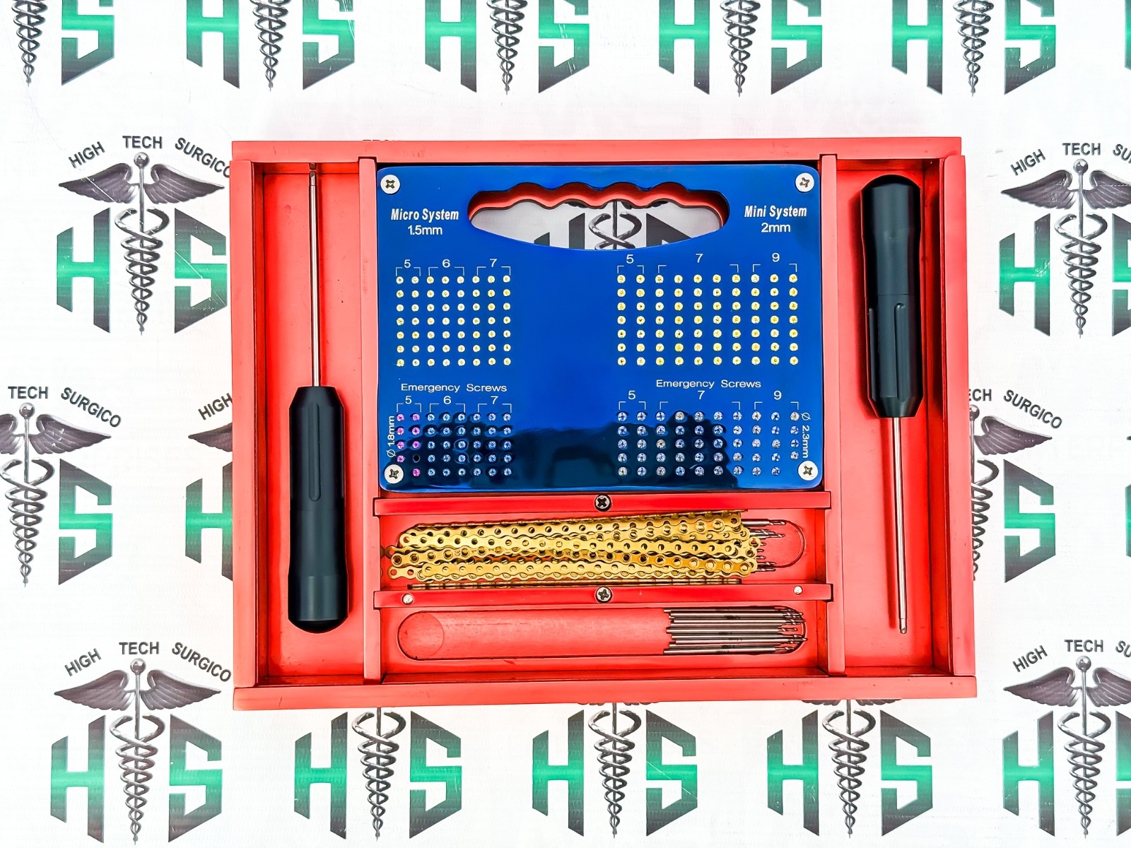 Orál Dental Máxillofáciál Surgery Kit 1.5/2.0 Mini Micro Titanium (313 pcs set)