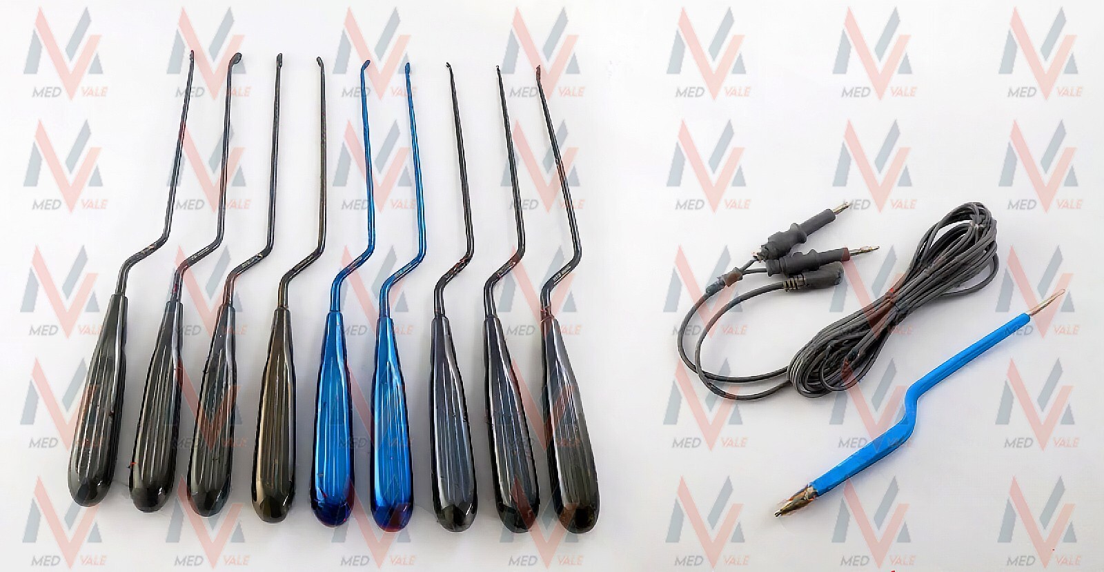 Bayonet Spoon Set Black + Scissor +Bipolar Forceps STR And CVd by MEDVALE
