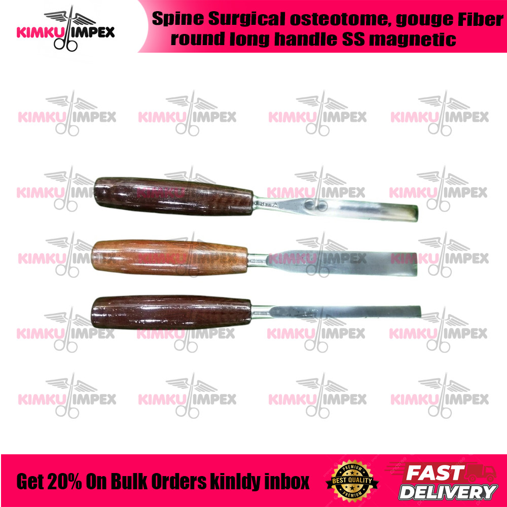 Spine Surgical osteotome, gouge Fiber round long handle SS magnetic