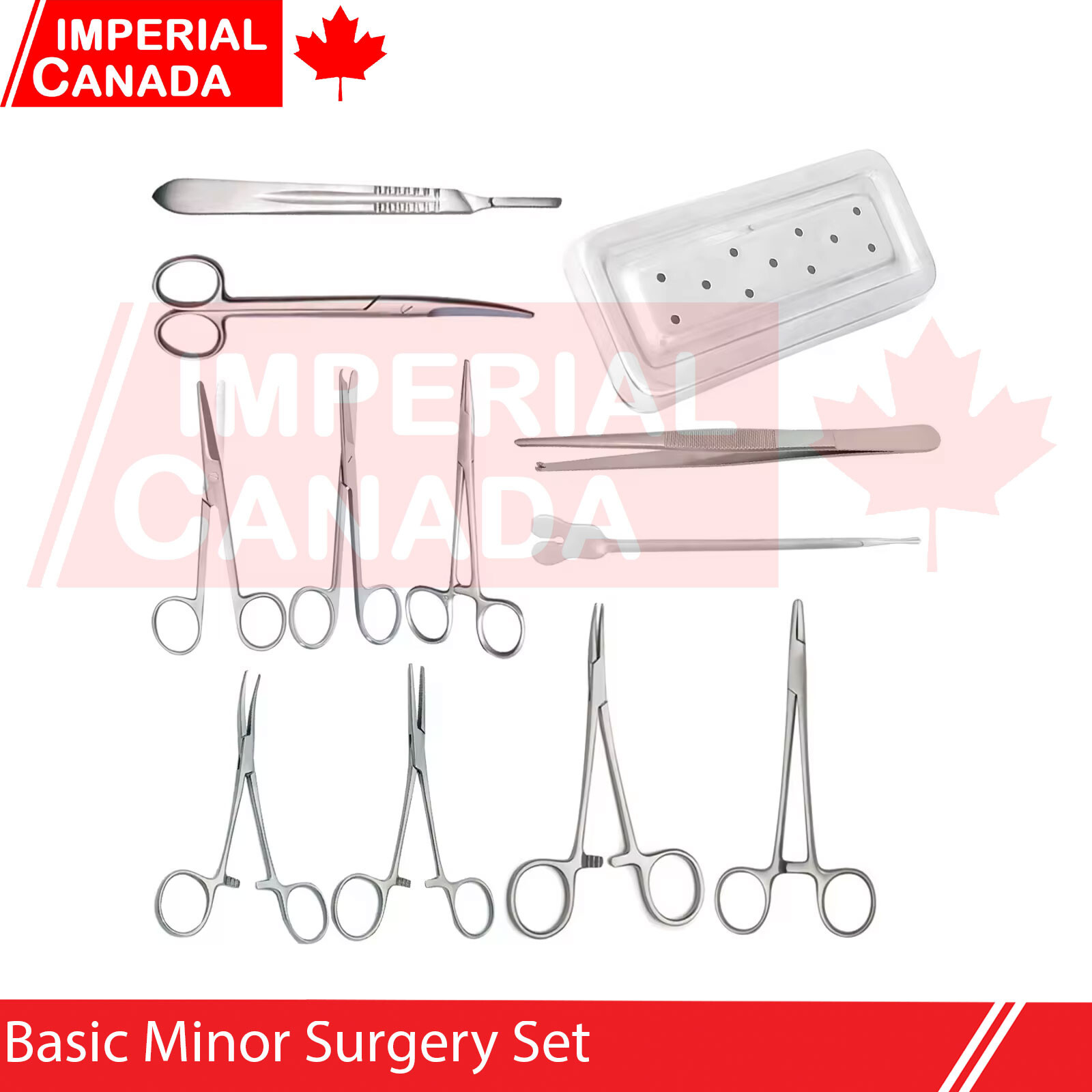 12 Pieces Set Basic Minor Surgery Set Steel Box Gynecology Surgical Instruments