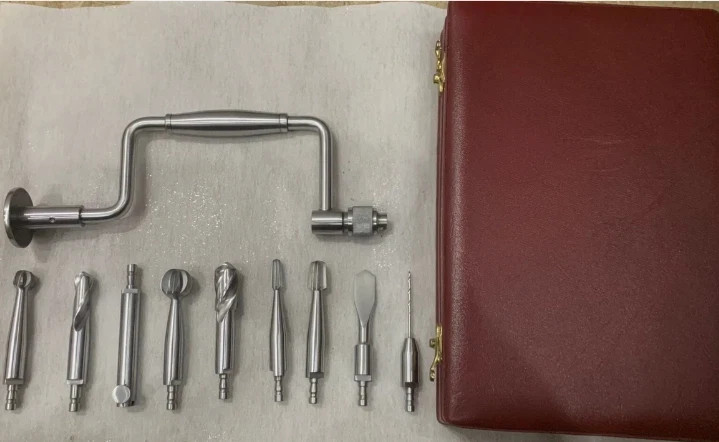 Hudson Brace Hand Drill Set 10 Pcs Orthopedic Instrument Kit With Box