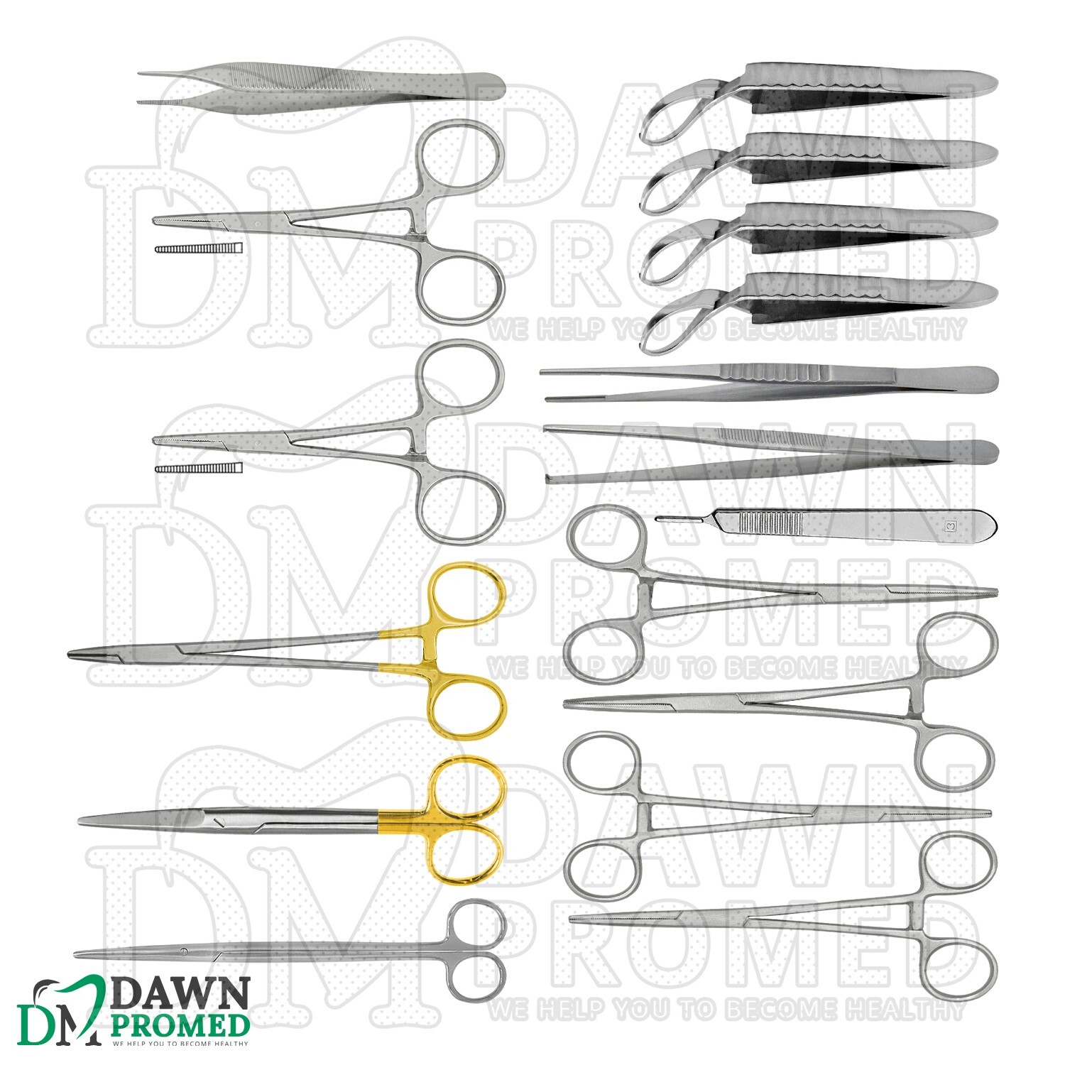 17 Pcs General Surgery Kit-2 With FREE Blades Veterinary Instrument German Grade