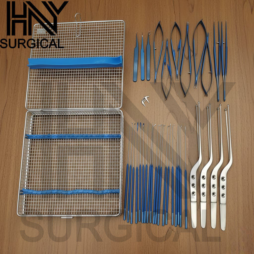 Micro surgery instruments set Neuro Surgical Titanium coated Instrument