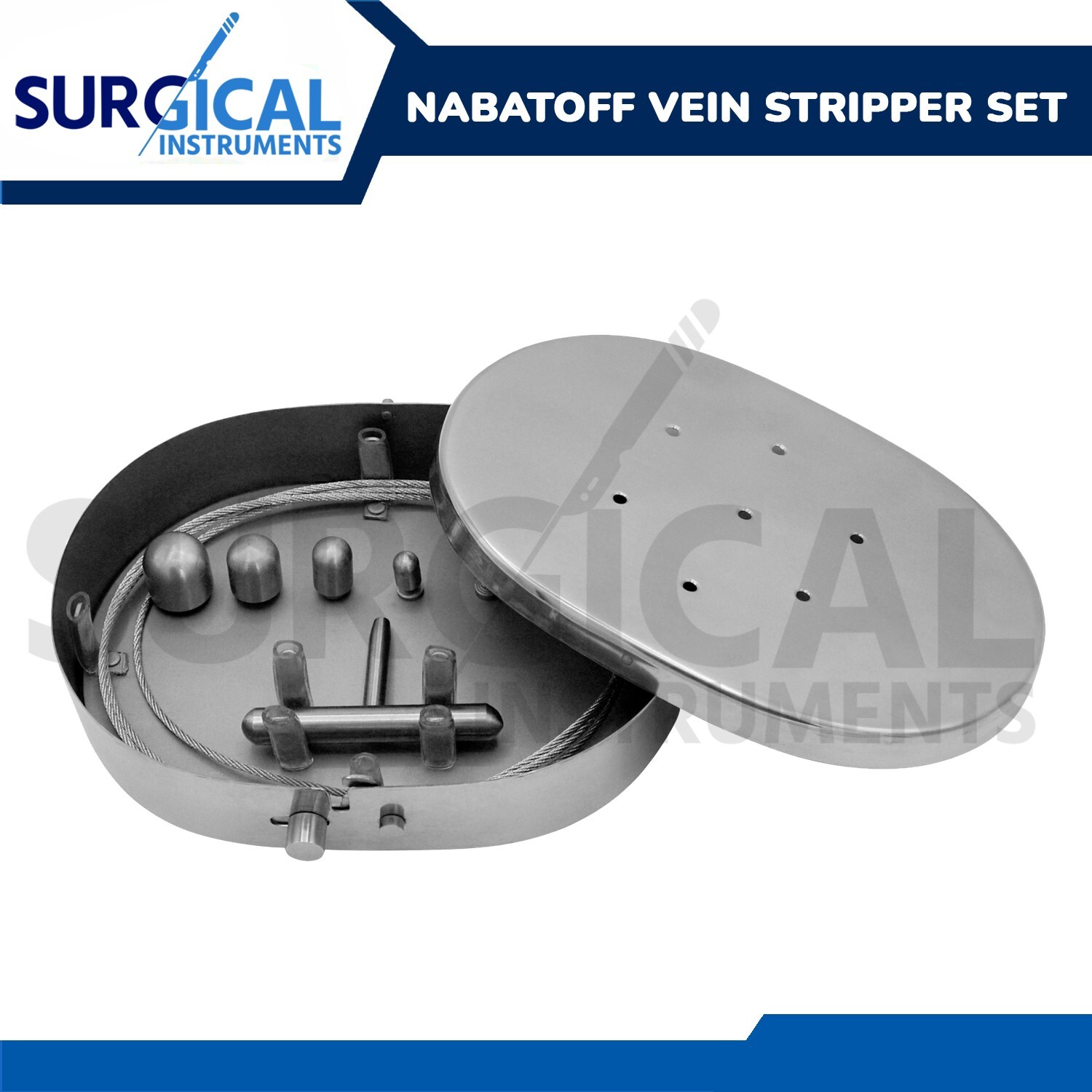 NABATOFF Vein Stripper Set Medical Surgical Instruments Stainless German Grade