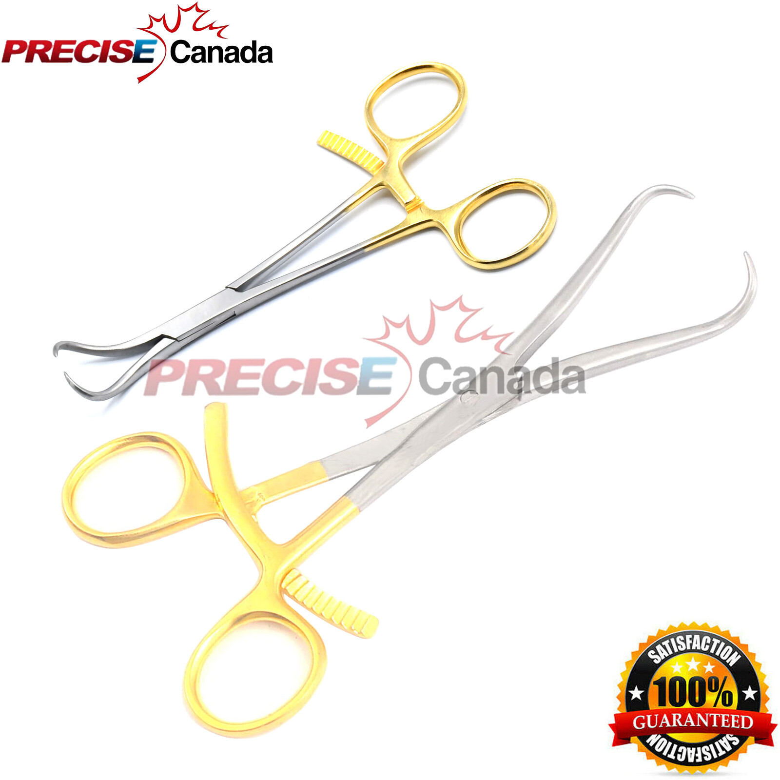 2 Bone Reduction Forceps 5.5″ + 8″ w/Gold Handle Orthopedic Surgical Instruments