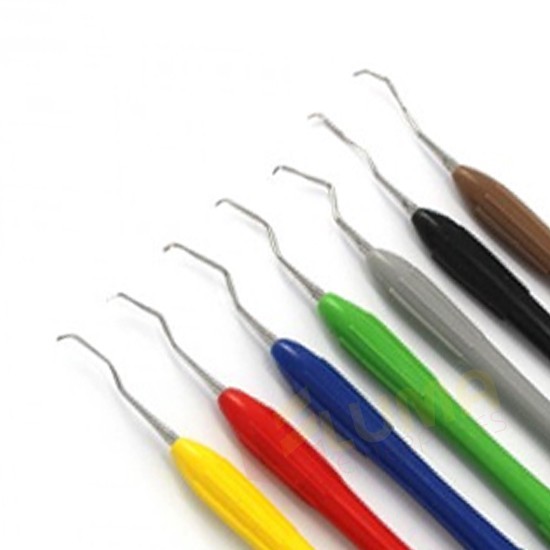 7Pcs Dental Periodontal Gracey Curettes Set Silicone Handle Surgical Instruments