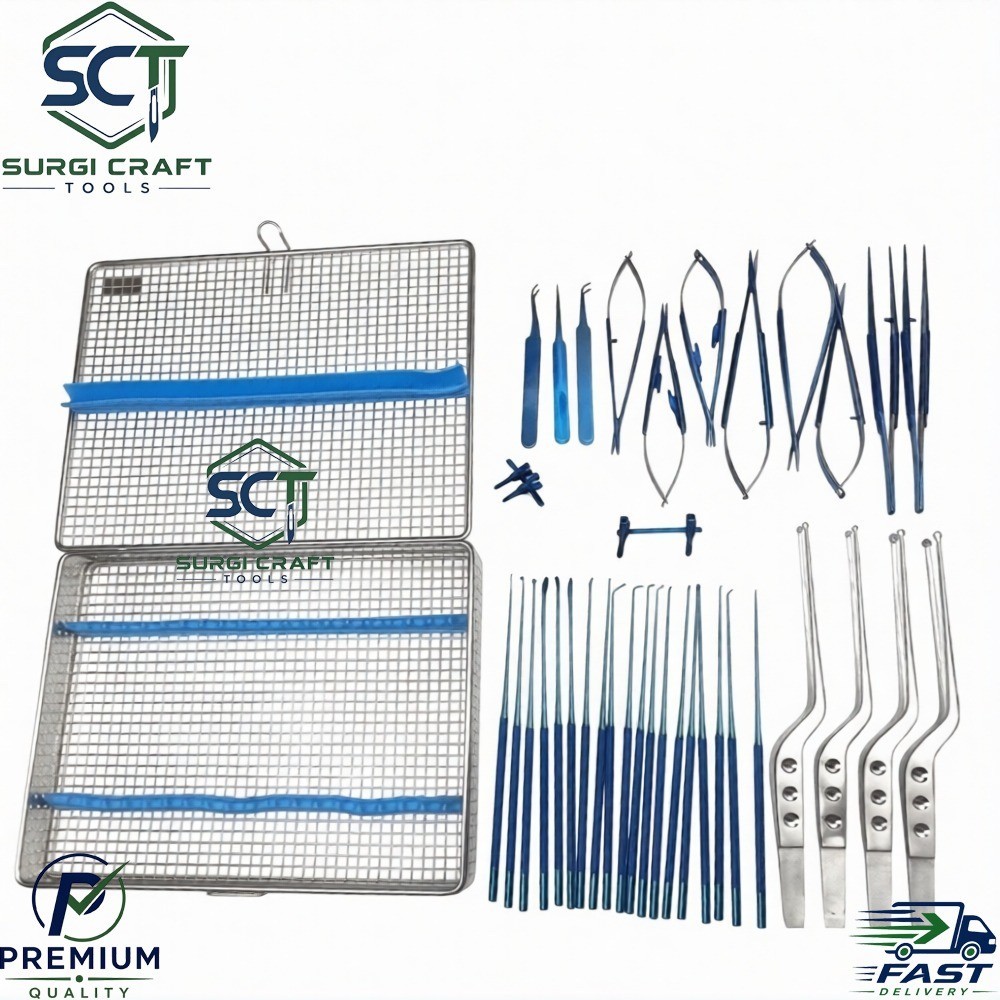 Micro surgery instruments set Neuro Surgical Titanium coated Instrument