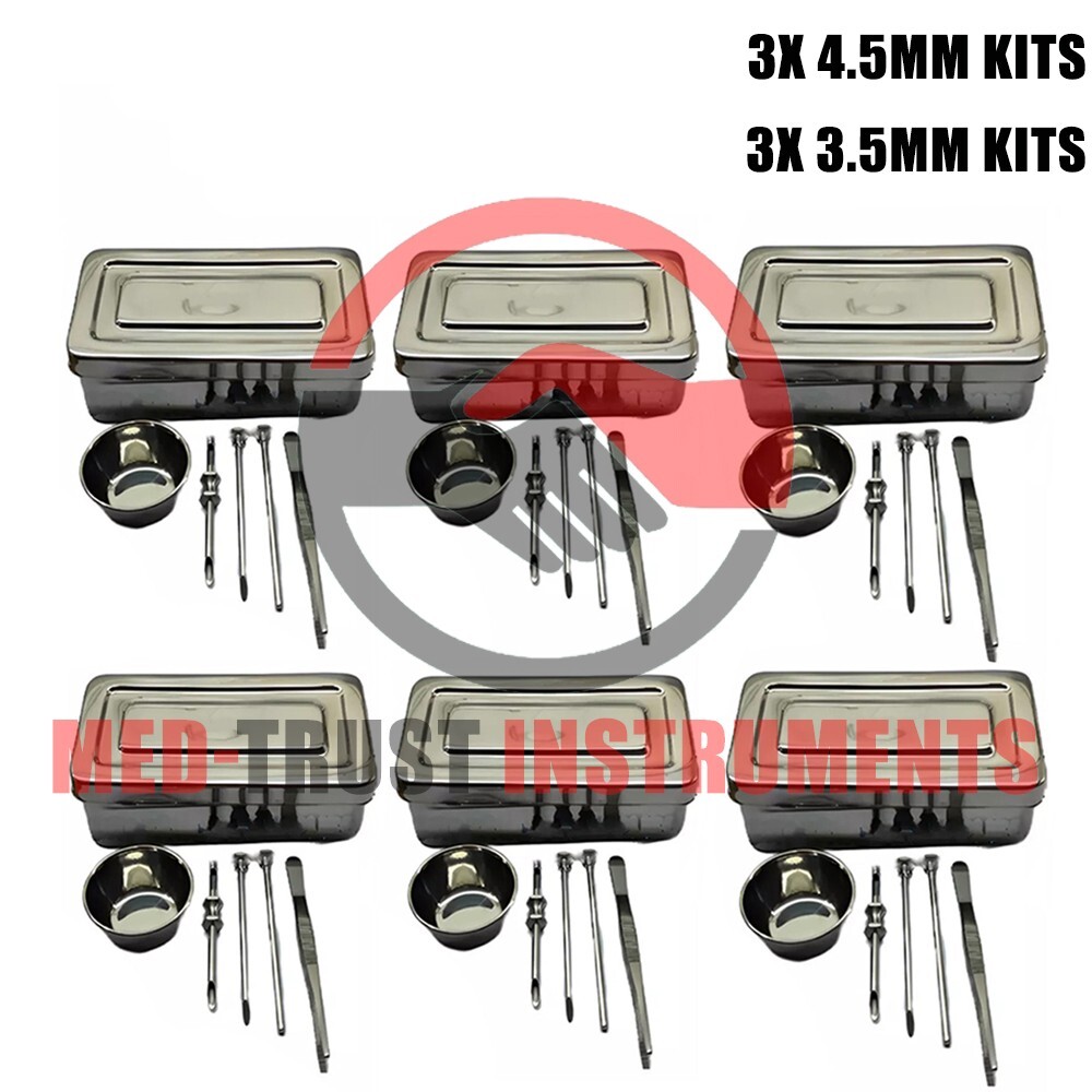 3.5 mm & 4.5mm HRT Trocars 6 sets Hormone Replacement Pellet Insertion Kit