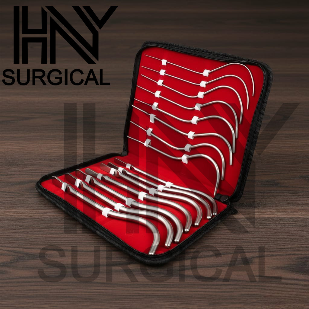 Guyon Urethral Sound Kit Medical Grade 316L Surgical Steel 15 Pcs Sounding Set