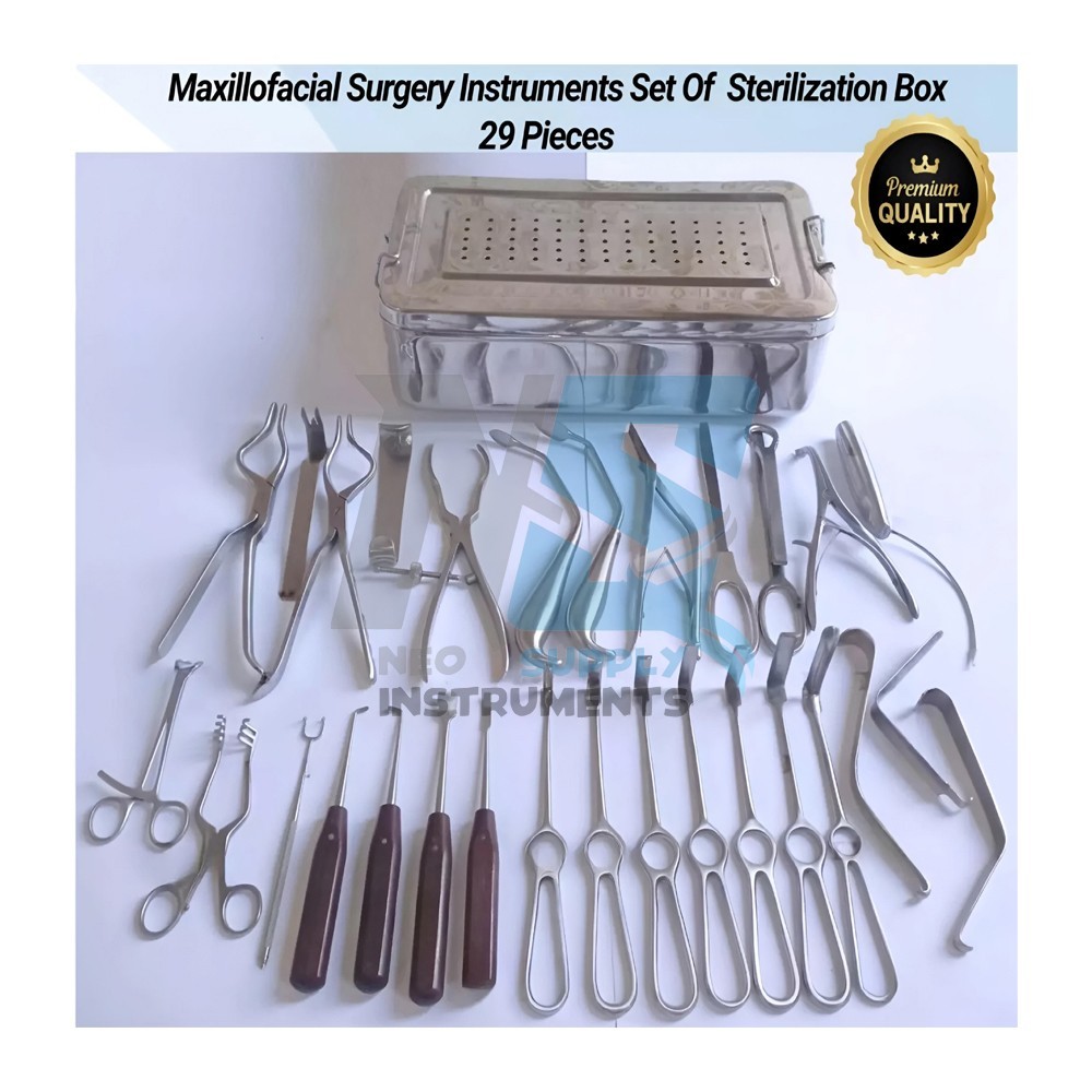 Maxillofacial Surgery Instruments Set Of 29 pcs with Sterilization Box