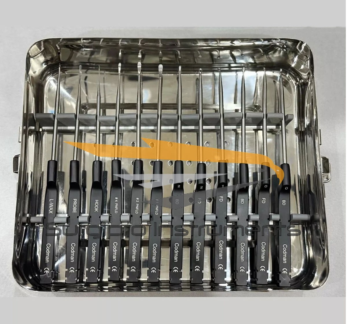 Lot Of 14 Codman Microdiscectomy Karlin Cervical Curettes Set With Tray