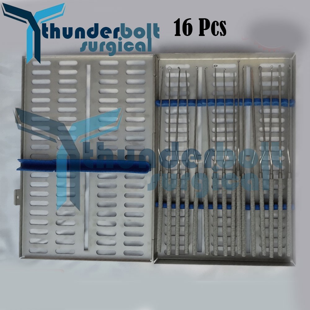 Transsphenoidal Pituitary Instrument 16 PCs Set + box Stainless Steel